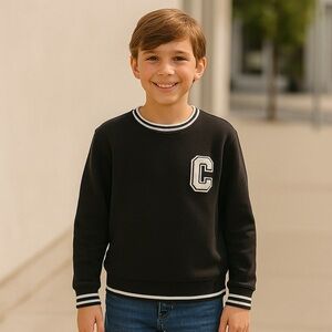 NWT Denim & Flower Unisex Varsity Fleece Sweatshirt 11/12